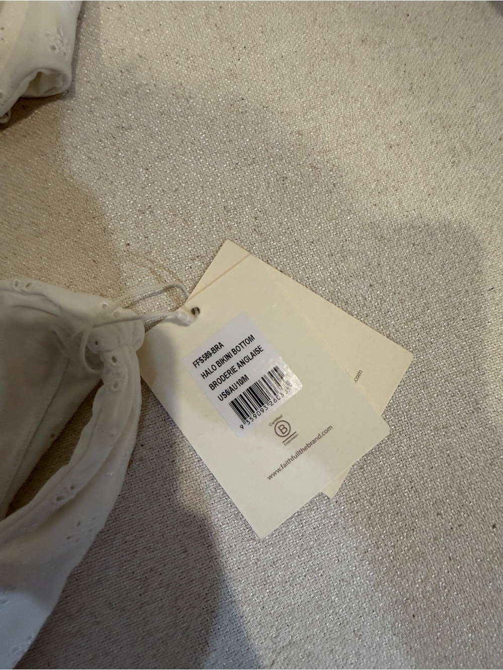 Faithfull the Brand Cream Eyelet Bandeau Bikini Set - Picture 3 of 7